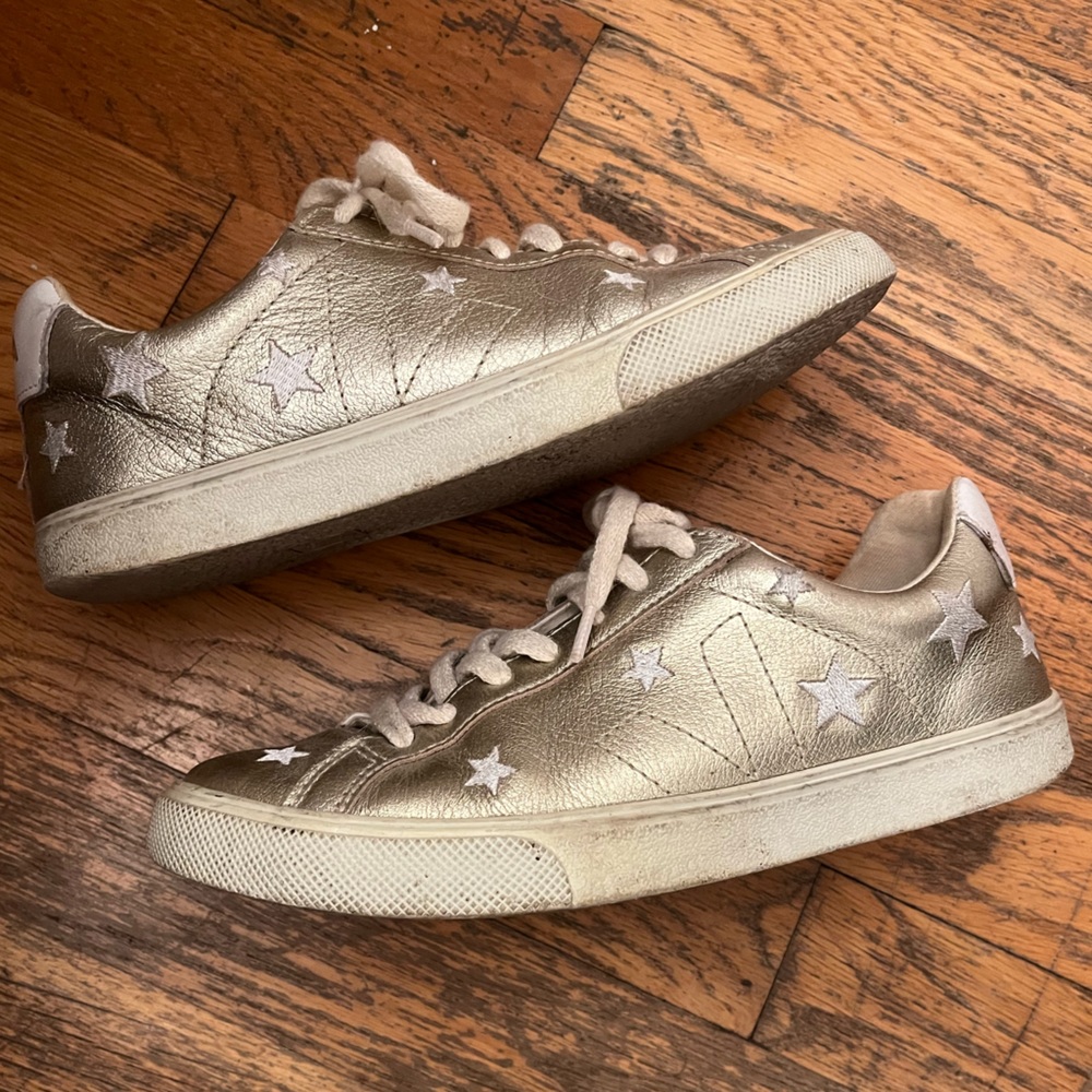 VEJA x Madewell collab gold sneakers